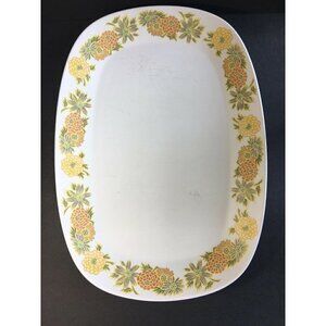Noritake Sunny Side Serving Platter Squoval Yellow Flowers Floral 15.5” 9003